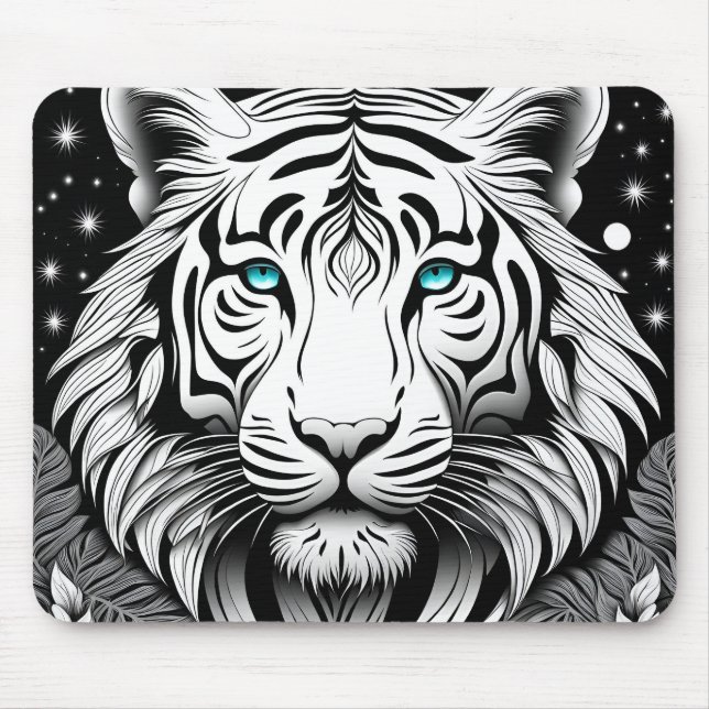 White Tiger Mouse Mat (Front)