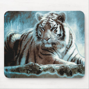 White Tiger Mouse Mat