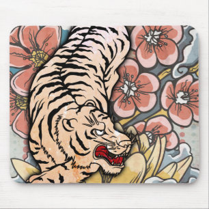 White Tiger Mouse Mat