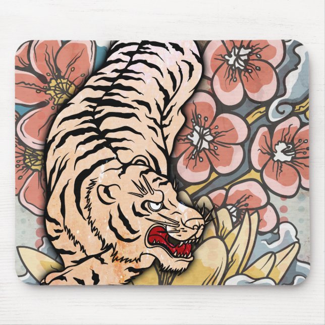 White Tiger Mouse Mat (Front)
