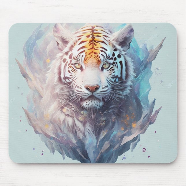"White Tiger" Mouse Mat (Front)