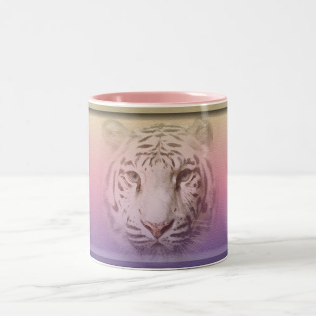 White Tiger Mug02 Two-Tone Coffee Mug (Center)