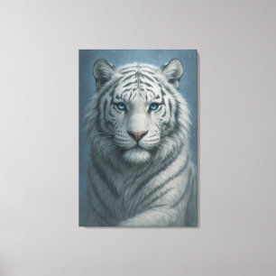 White Tiger – Mystical Fantasy Portrait – ManJiang Canvas Print