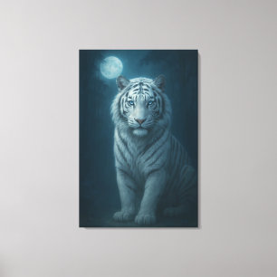 White Tiger – Mystical Fantasy Portrait – ManJiang Canvas Print