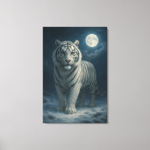 White Tiger – Mystical Fantasy Portrait – ManJiang Canvas Print