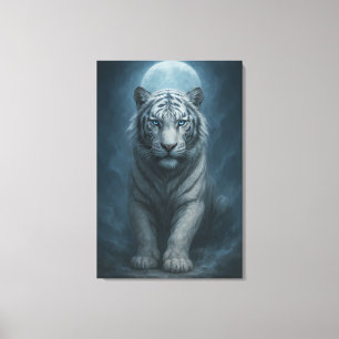 White Tiger – Mystical Fantasy Portrait – ManJiang Canvas Print