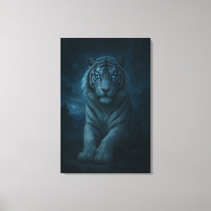 White Tiger – Mystical Fantasy Portrait – ManJiang Canvas Print