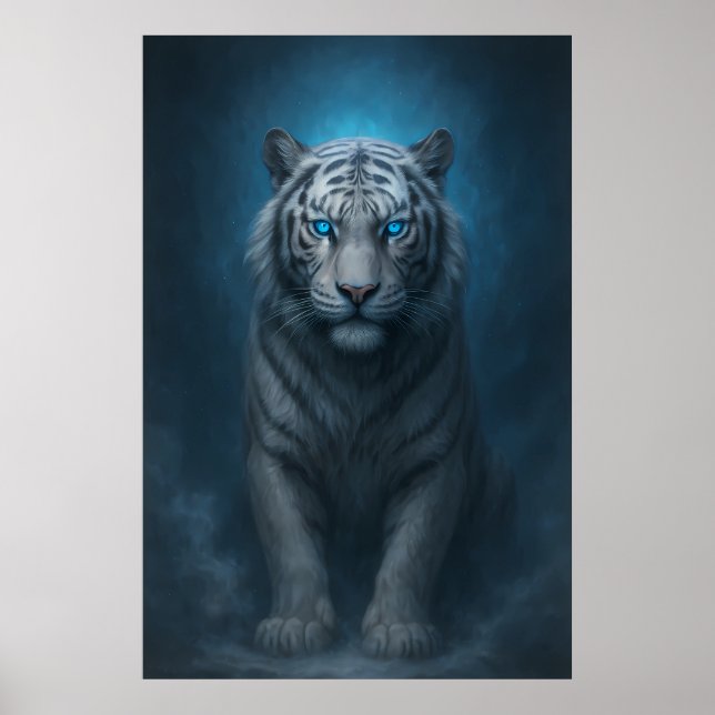 White Tiger – Mystical Fantasy Portrait – ManJiang Poster (Front)