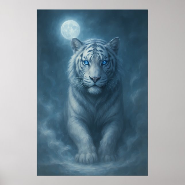 White Tiger – Mystical Fantasy Portrait – ManJiang Poster (Front)