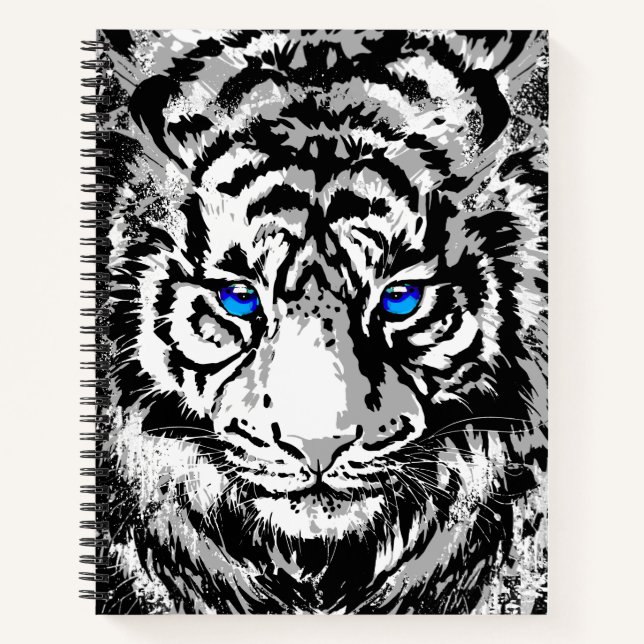 White Tiger Notebook - Tiger Artwork - Wildlife (Front)