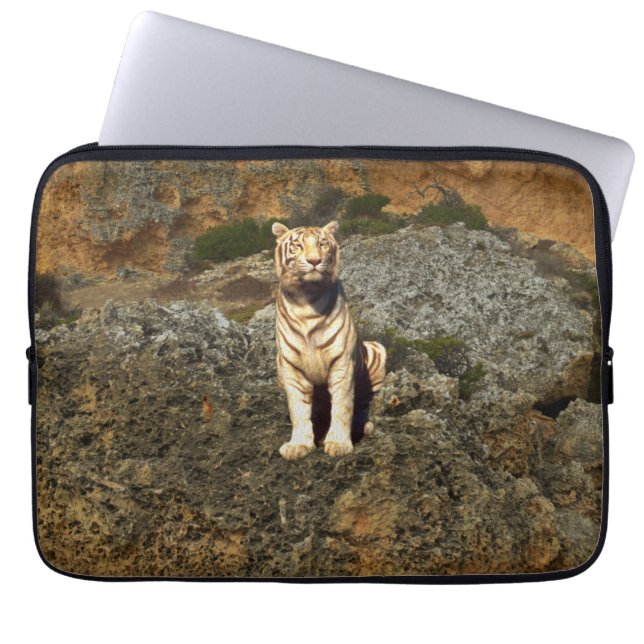 White Tiger On Rocks, iPad Case (Front)