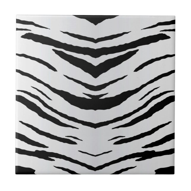 White Tiger or Zebra Striped Tile (Front)