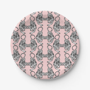 White Tiger Paper Plates