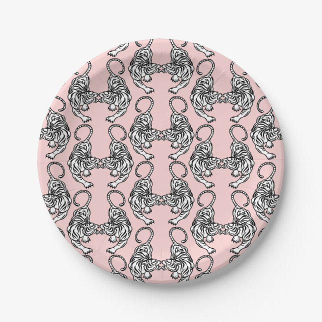 White Tiger Paper Plates (Front)