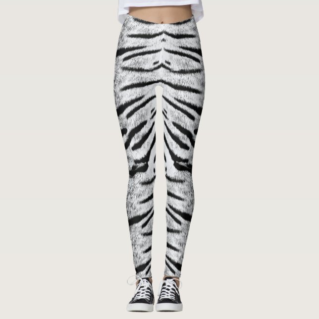 White tiger pattern     leggings (Front)