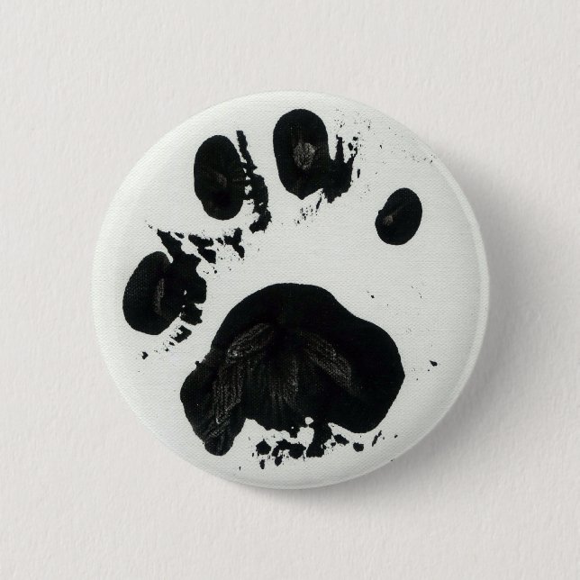 White Tiger Paw Print Button (Front)