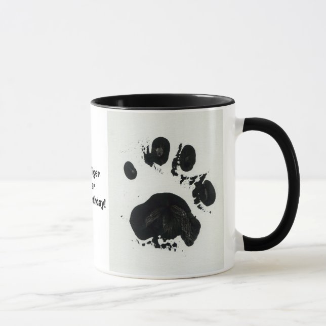 White Tiger Paw Print Mug (Right)