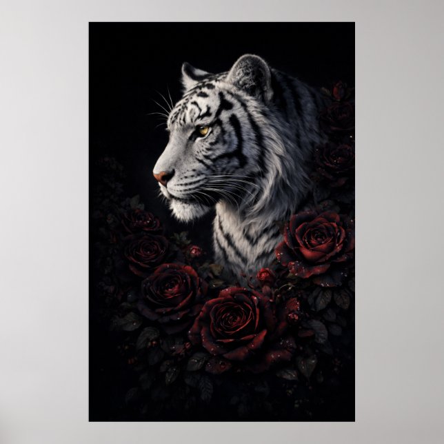 White Tiger Portrait – Calm Power and Silent Gaze Poster (Front)