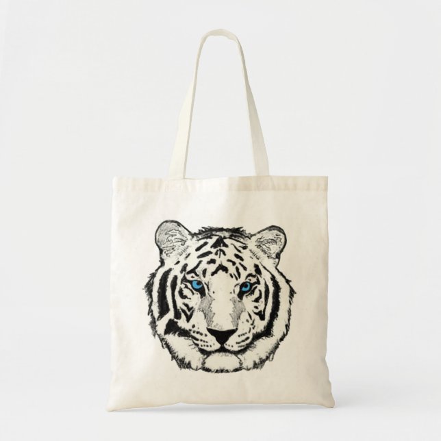 White Tiger reusable canvas shopping bag (Front)
