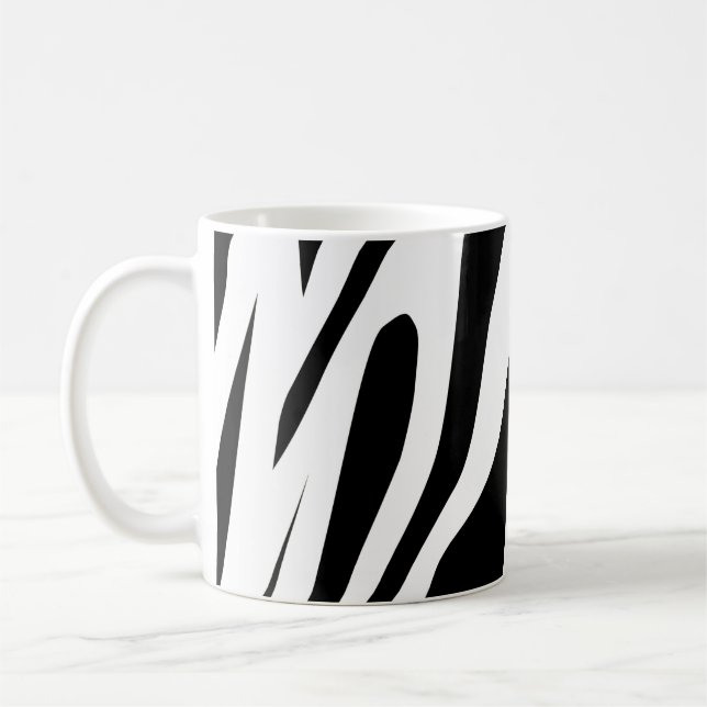 White Tiger Seamless Pattern  Coffee Mug (Left)