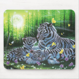 White Tiger Serenity Mouse Mat