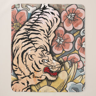 White Tiger Sherpa Blanket