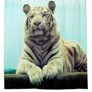 White Tiger Shower Curtain