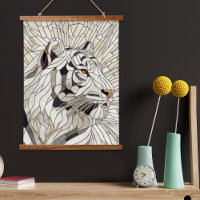 White tiger - Stained Glass Mosaic Digital Art