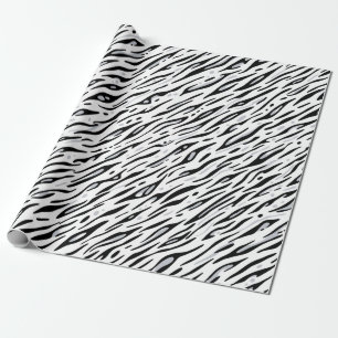 White Tiger Strip Wrapping Paper