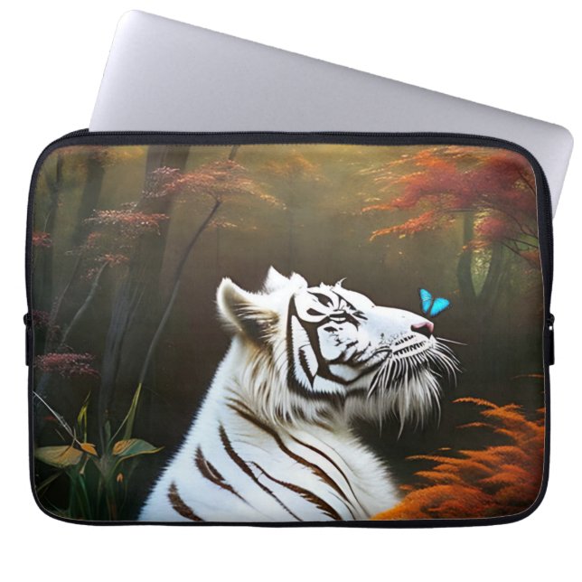 White Tiger Those Loving Moments, Laptop Sleeve (Front)