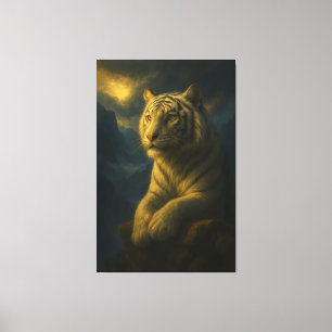 white tiger, tiger art, big cat art, wildlife pain canvas print