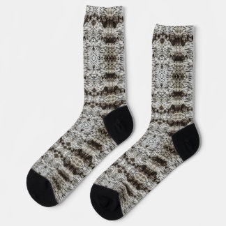 White Tiger Tree Bark Patterned Socks