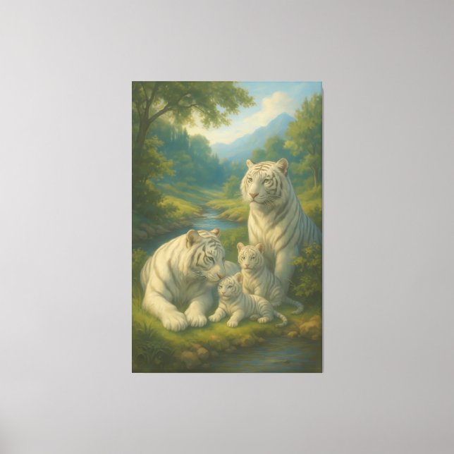 White Tiger • Valley Dawn Family | ManJiangHong Fi Canvas Print (Front)