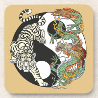 White tiger versus green dragon in the yin yang