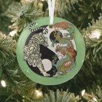 White tiger versus green dragon in the yin yang gl