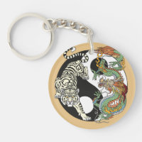 White tiger versus green dragon in the yin yang ke