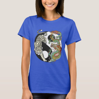 White tiger versus green dragon in the yin yang T-Shirt