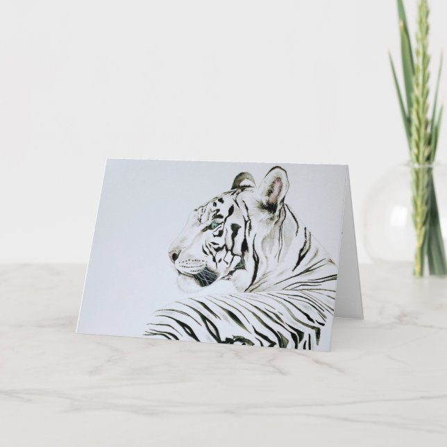 White Tiger Watercolor Thank You Card (Front)
