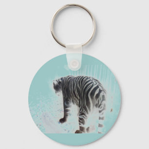 White Tiger Wild Animal Key Ring