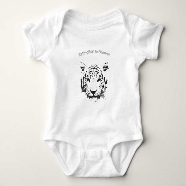 White Tiger with Blue Eyes Baby Bodysuit (Front)