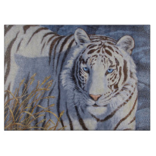 White Tiger with Blue Eyes Cutting Board