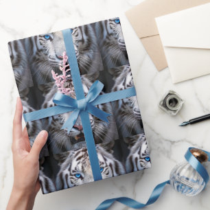 White Tiger with Blue Eyes Wrapping Paper