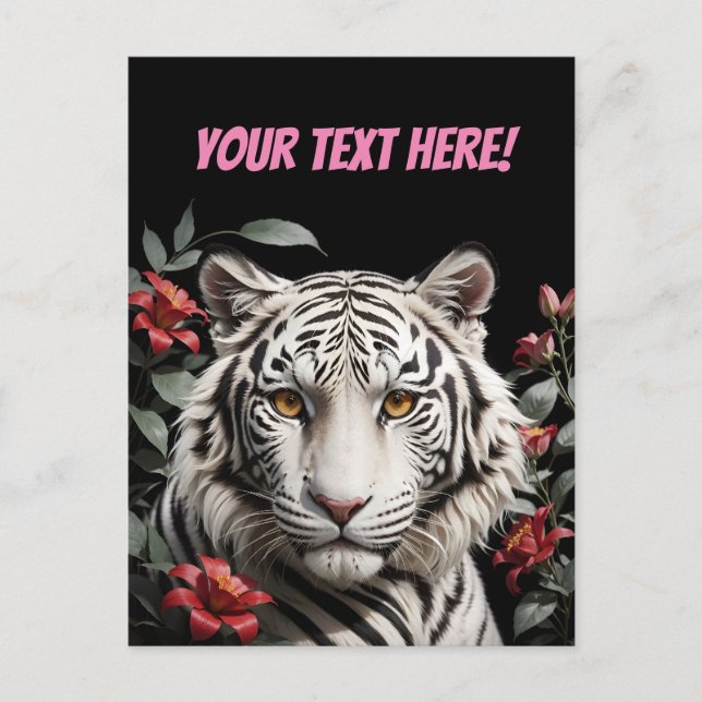 white tiger with your text postcard (Front)