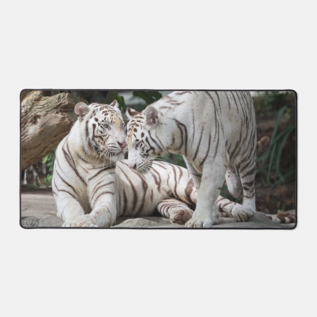 White Tigers Desk Mat (Front)