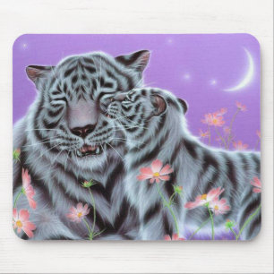 White Tigers Mouse Mat