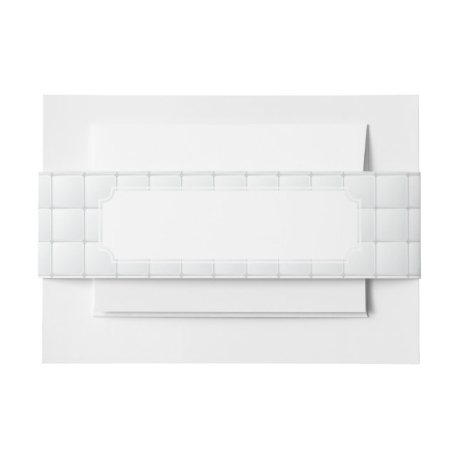 White tile invitation belly band (Front Example)