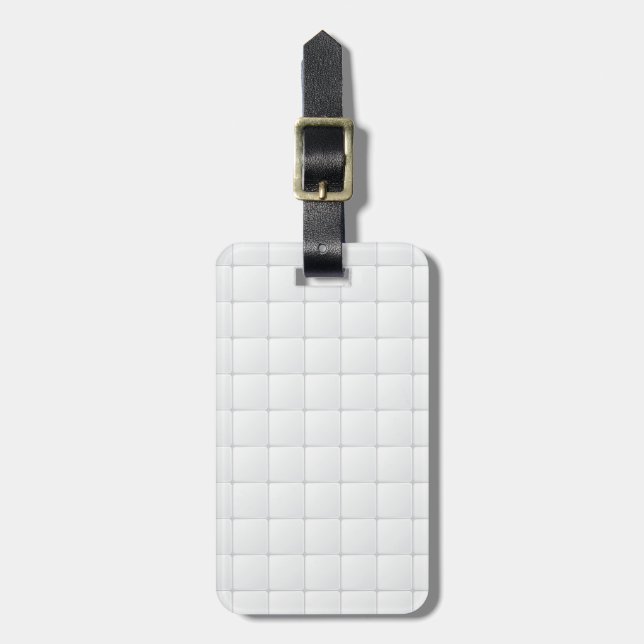 White tile luggage tag (Front Vertical)