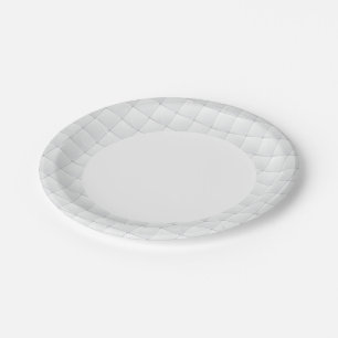 White tile paper plate