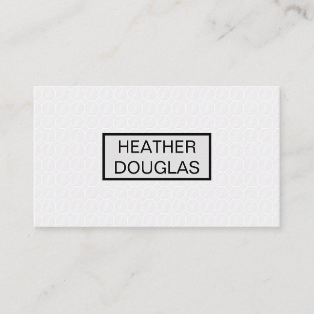 White Tiling Pattern Business Card (Front)