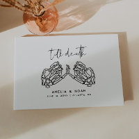 White Till Death Skeleton Hands Wedding Guest Book